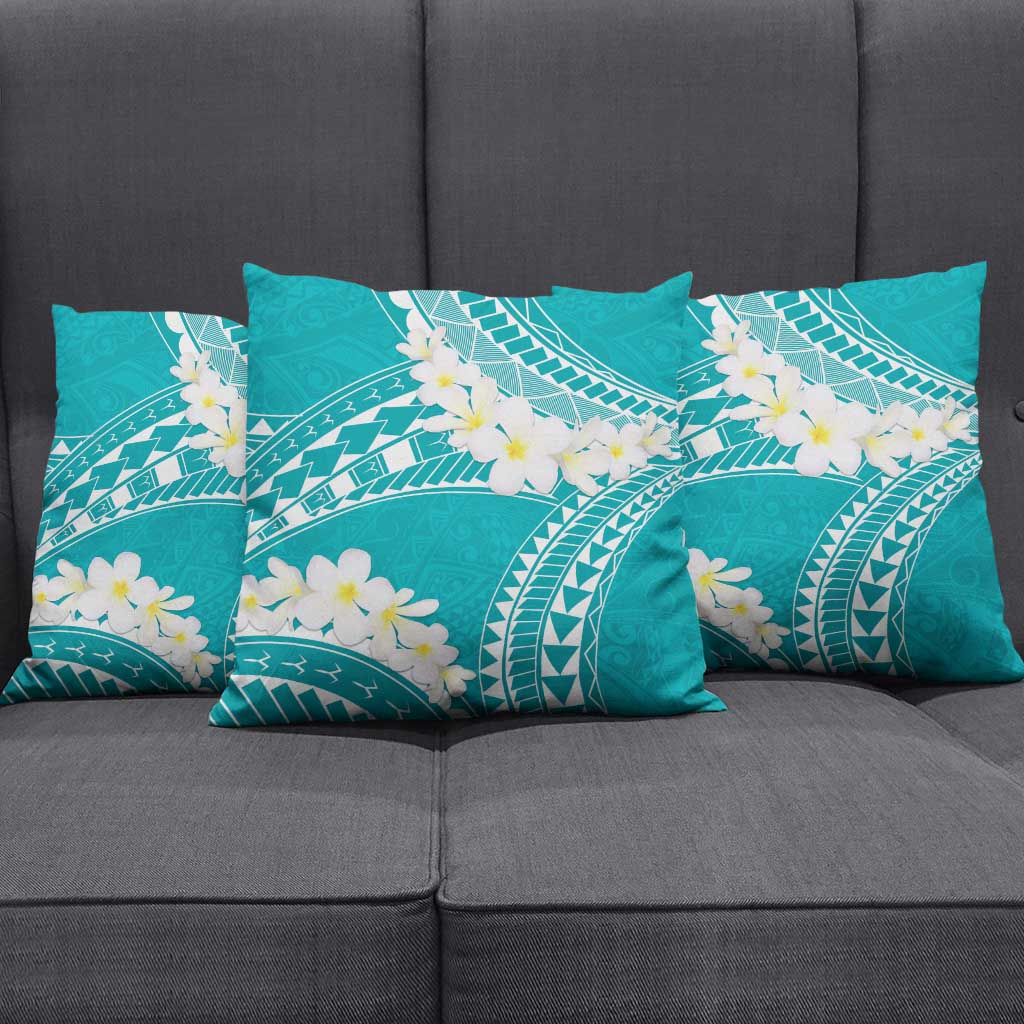 Polynesian Vintage Floral Pillow Cover Teal Motifs LT7 - Polynesian Pride
