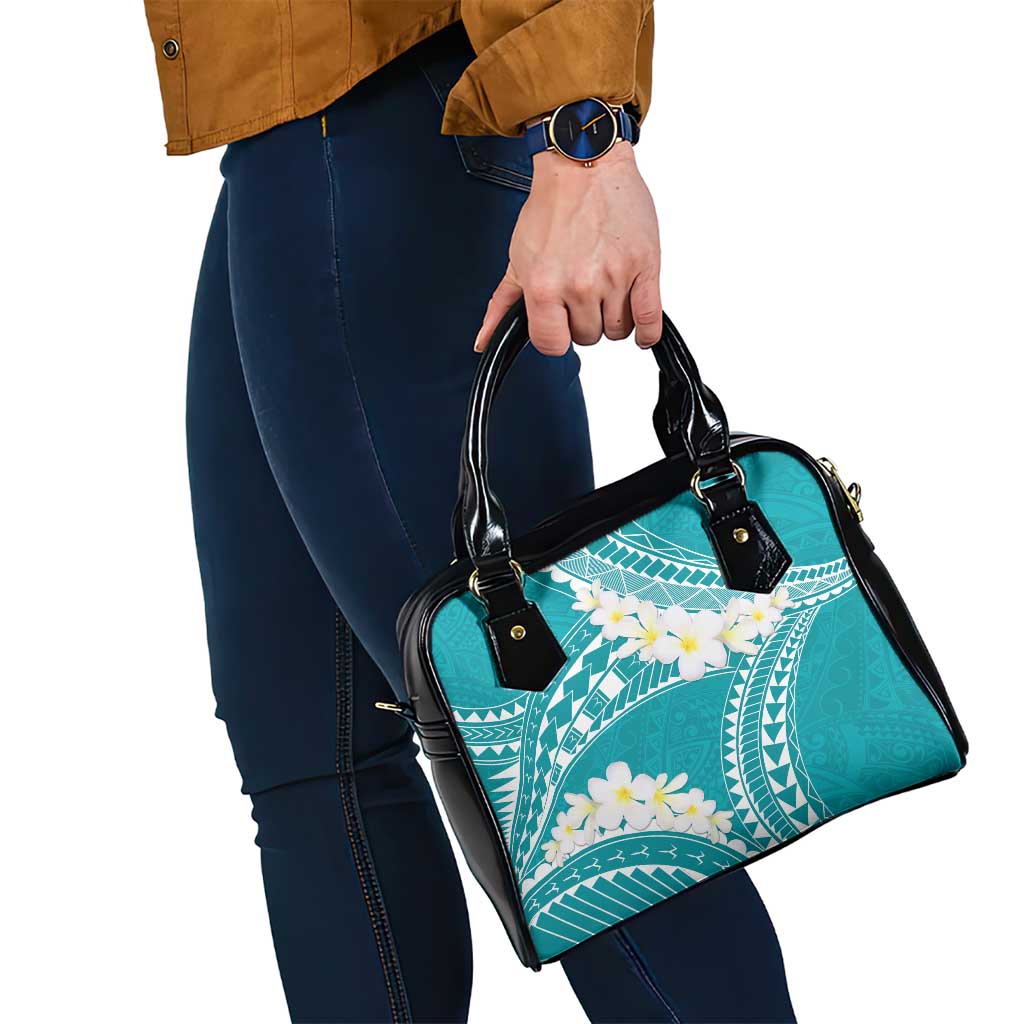 Polynesian Vintage Floral Shoulder Handbag Teal Motifs - Polynesian Pride