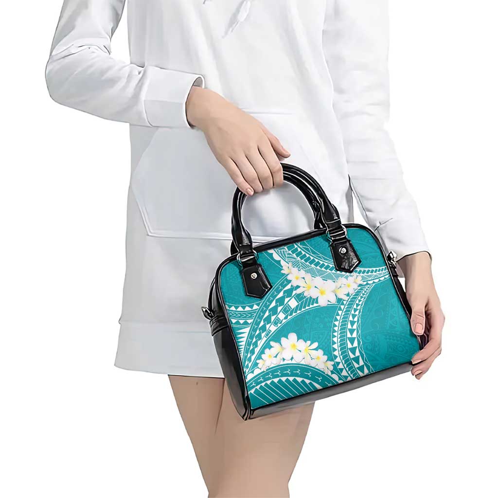 Polynesian Vintage Floral Shoulder Handbag Teal Motifs - Polynesian Pride