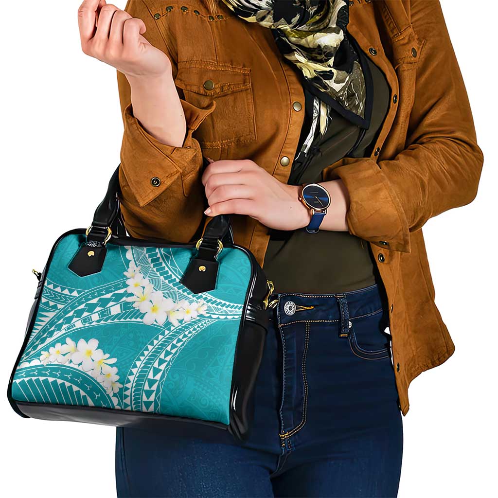 Polynesian Vintage Floral Shoulder Handbag Teal Motifs - Polynesian Pride