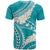 Polynesian Vintage Floral T Shirt Teal Motifs - Polynesian Pride