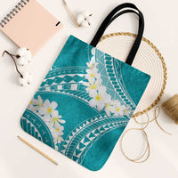 Polynesian Vintage Floral Tote Bag Teal Motifs LT7 Black Strap One Size Teal - Polynesian Pride