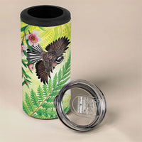 New Zealand Maori Mahuru 4 in 1 Can Cooler Tumbler Tui With Pikawakawa Spring Colors LT7 - Polynesian Pride