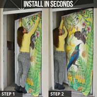 New Zealand Maori Mahuru Door Cover Tui With Pikawakawa Spring Colors LT7 - Polynesian Pride