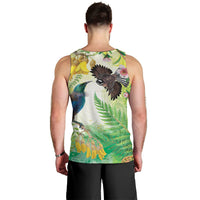 New Zealand Maori Mahuru Men Tank Top Tui With Pikawakawa Spring Colors LT7 - Polynesian Pride