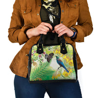 New Zealand Maori Mahuru Shoulder Handbag Tui With Pikawakawa Spring Colors LT7 - Polynesian Pride