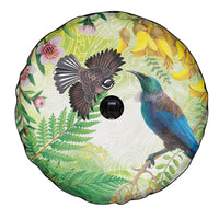 New Zealand Maori Mahuru Spare Tire Cover Tui With Pikawakawa Spring Colors LT7 - Polynesian Pride