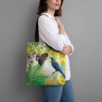 New Zealand Maori Mahuru Tote Bag Tui With Pikawakawa Spring Colors LT7 - Polynesian Pride
