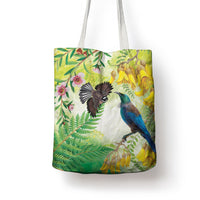 New Zealand Maori Mahuru Tote Bag Tui With Pikawakawa Spring Colors LT7 - Polynesian Pride