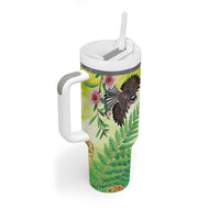 New Zealand Maori Mahuru Tumbler With Handle Tui With Pikawakawa Spring Colors LT7 - Polynesian Pride