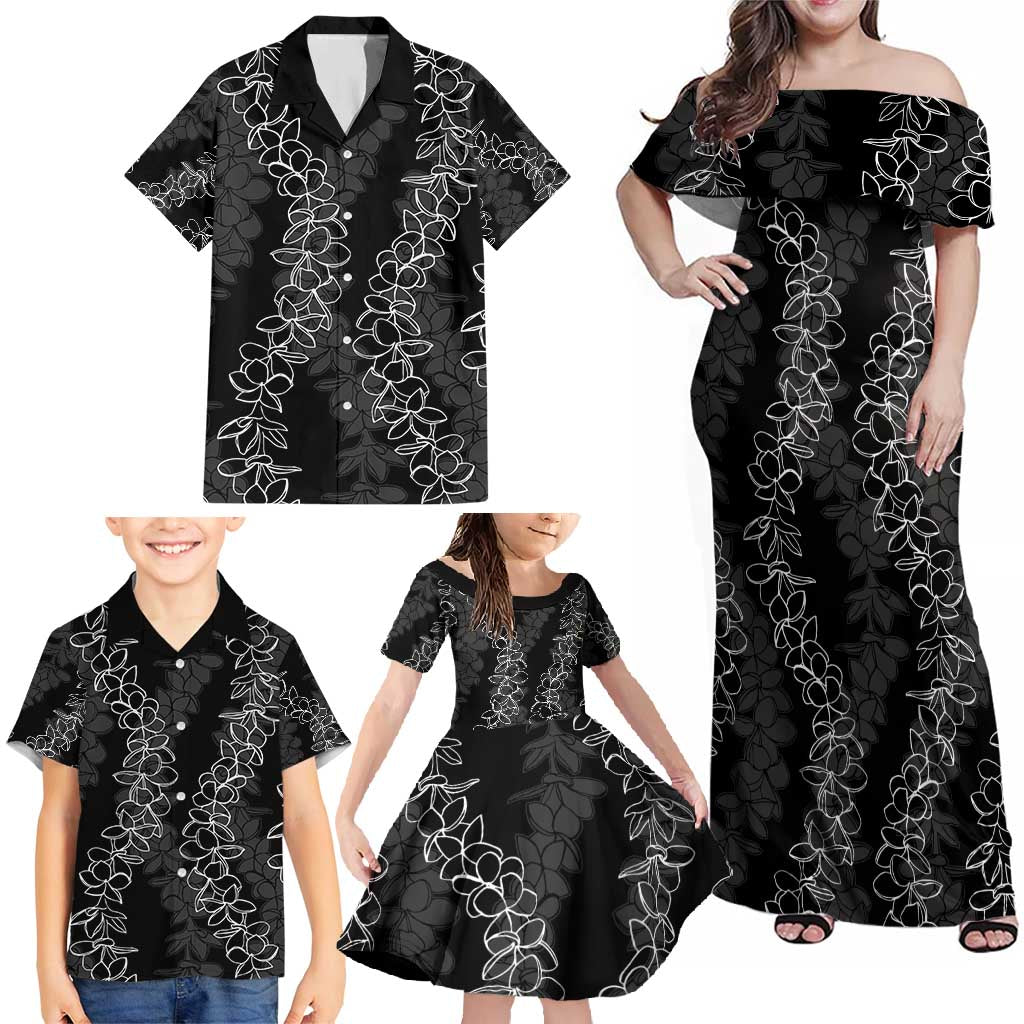 Hawaii Plumeria Lei Family Matching Off Shoulder Maxi Dress and Hawaiian Shirt Aloha Festive Vibe LT7 - Polynesian Pride