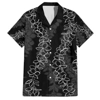 Hawaii Plumeria Lei Family Matching Short Sleeve Bodycon Dress and Hawaiian Shirt Aloha Festive Vibe LT7 Dad's Shirt - Short Sleeve Black - Polynesian Pride