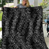 Hawaii Plumeria Lei Quilt Aloha Festive Vibe LT7 Black - Polynesian Pride