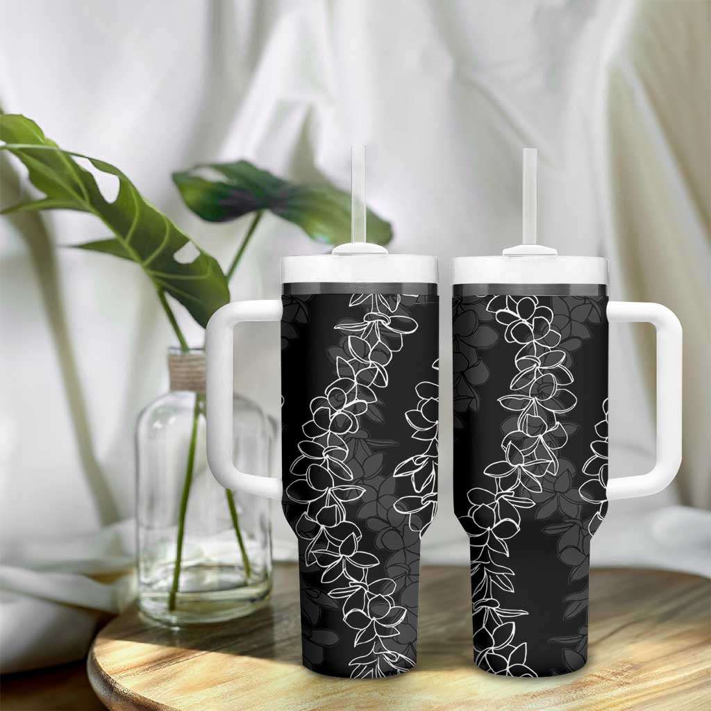Hawaii Plumeria Lei Tumbler With Handle Aloha Festive Vibe