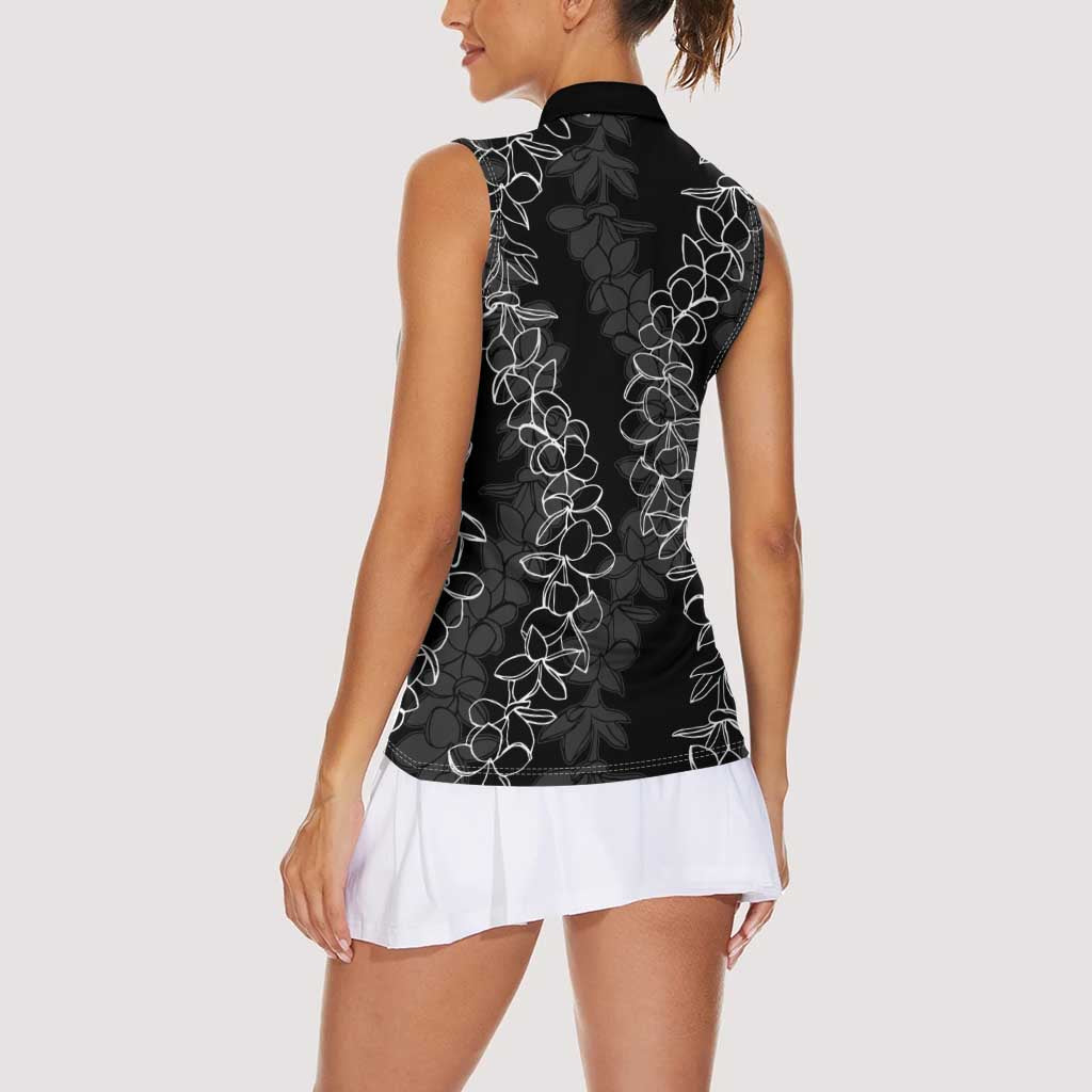 Hawaii Plumeria Lei Women Sleeveless Polo Shirt Aloha Festive Vibe LT7 - Polynesian Pride