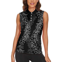Hawaii Plumeria Lei Women Sleeveless Polo Shirt Aloha Festive Vibe LT7 - Polynesian Pride