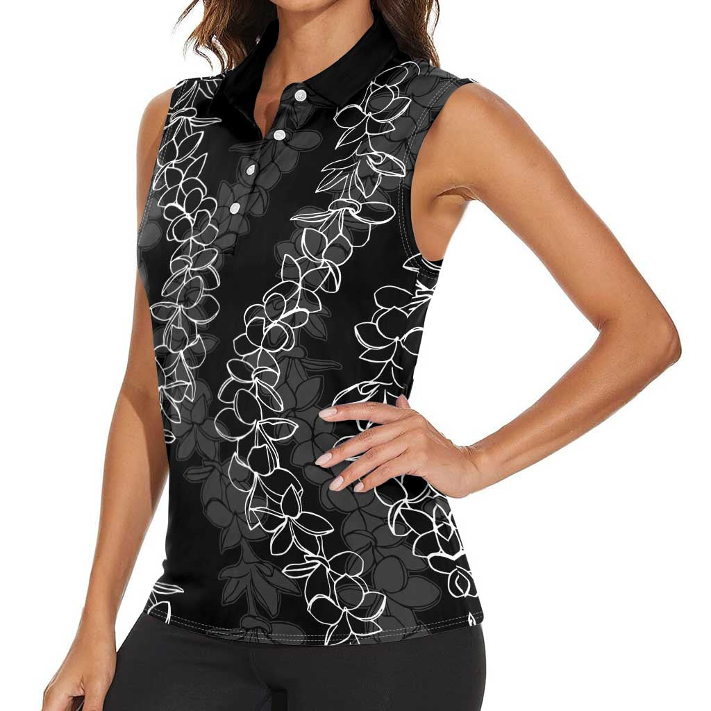 Hawaii Plumeria Lei Women Sleeveless Polo Shirt Aloha Festive Vibe LT7 - Polynesian Pride