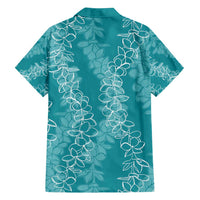 Hawaii Plumeria Lei Family Matching Long Sleeve Bodycon Dress and Hawaiian Shirt Aloha Festive Vibe - Teal LT7 - Polynesian Pride