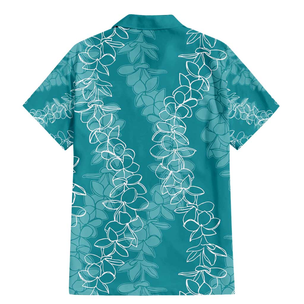 Hawaii Plumeria Lei Family Matching Mermaid Dress and Hawaiian Shirt Aloha Festive Vibe - Teal LT7 - Polynesian Pride