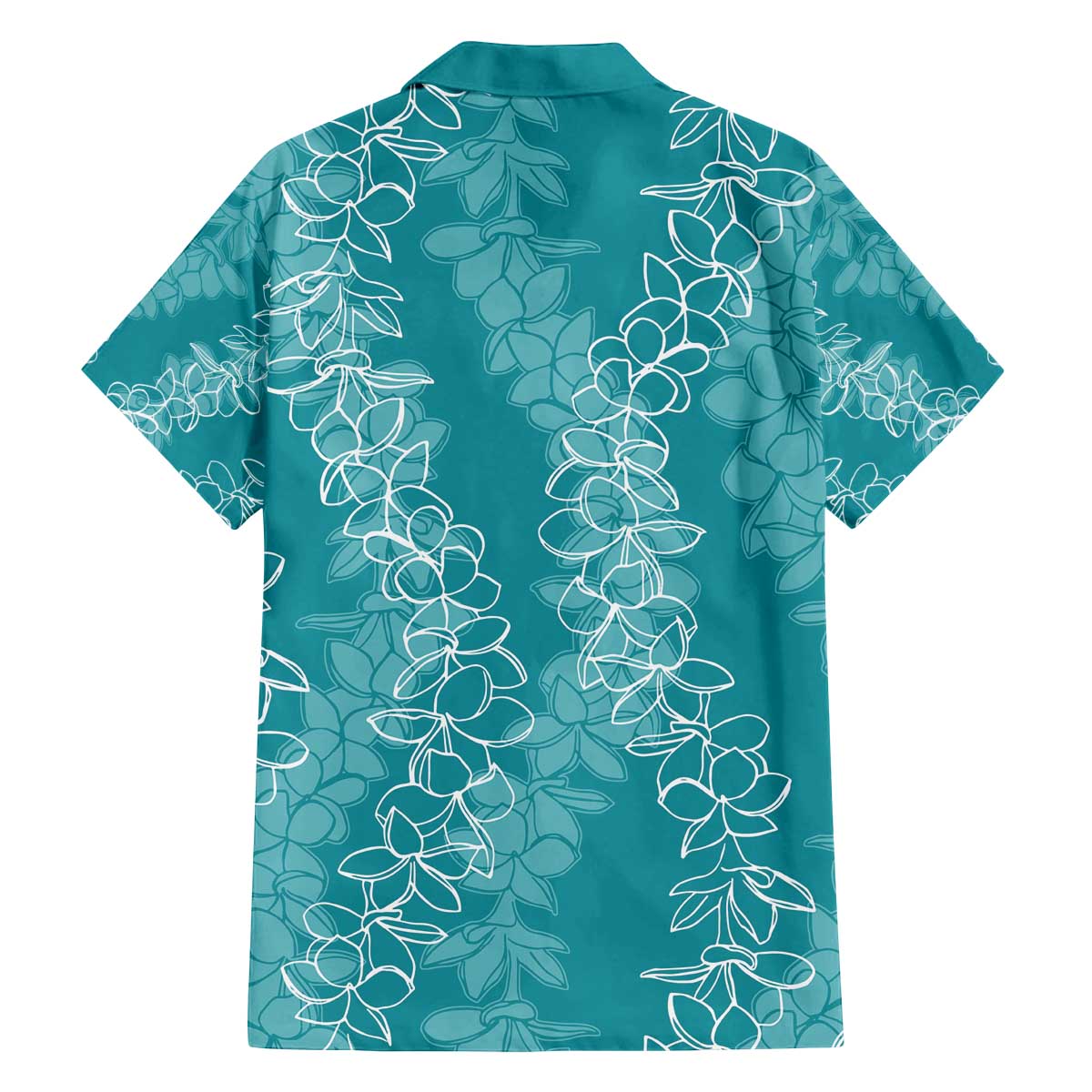 Hawaii Plumeria Lei Family Matching Puletasi and Hawaiian Shirt Aloha Festive Vibe - Teal LT7 - Polynesian Pride
