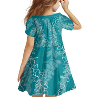 Hawaii Plumeria Lei Family Matching Summer Maxi Dress and Hawaiian Shirt Aloha Festive Vibe - Teal LT7 - Polynesian Pride