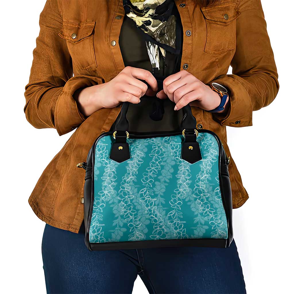 Hawaii Plumeria Lei Shoulder Handbag Aloha Festive Vibe - Teal