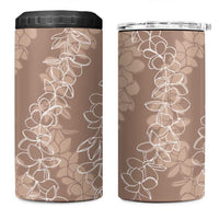 Hawaii Plumeria Lei 4 in 1 Can Cooler Tumbler Aloha Festive Vibe - Beige LT7 One Size: 16 oz Beige - Polynesian Pride