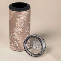 Hawaii Plumeria Lei 4 in 1 Can Cooler Tumbler Aloha Festive Vibe - Beige LT7 - Polynesian Pride
