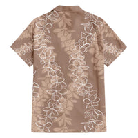 Hawaii Plumeria Lei Family Matching Summer Maxi Dress and Hawaiian Shirt Aloha Festive Vibe - Beige LT7 - Polynesian Pride