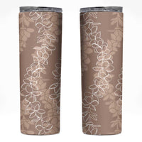 Hawaii Plumeria Lei Skinny Tumbler Aloha Festive Vibe - Beige LT7 Beige - Polynesian Pride
