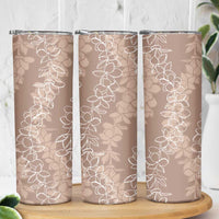 Hawaii Plumeria Lei Skinny Tumbler Aloha Festive Vibe - Beige LT7 - Polynesian Pride