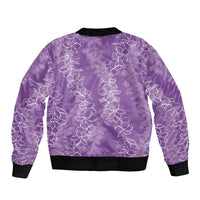 Hawaii Plumeria Lei Bomber Jacket Aloha Festive Vibe - Violet LT7 - Polynesian Pride