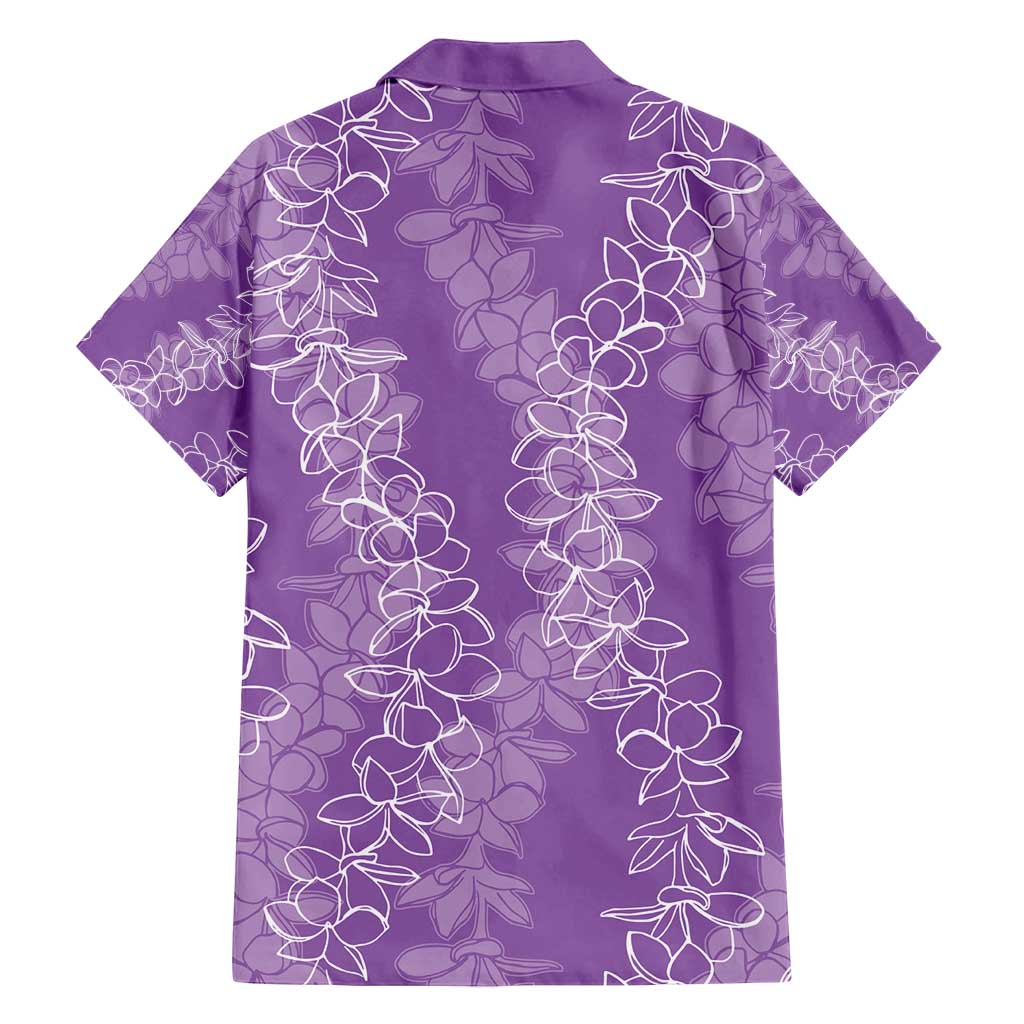 Hawaii Plumeria Lei Family Matching Long Sleeve Bodycon Dress and Hawaiian Shirt Aloha Festive Vibe - Violet LT7 - Polynesian Pride