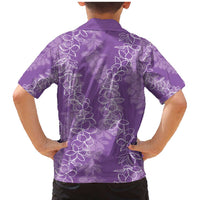 Hawaii Plumeria Lei Family Matching Mermaid Dress and Hawaiian Shirt Aloha Festive Vibe - Violet LT7 - Polynesian Pride