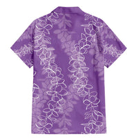 Hawaii Plumeria Lei Family Matching Mermaid Dress and Hawaiian Shirt Aloha Festive Vibe - Violet LT7 - Polynesian Pride