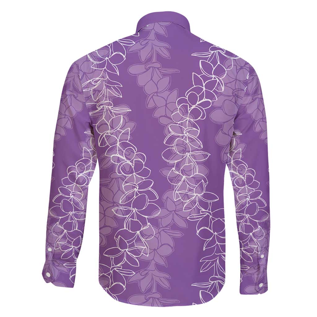 Hawaii Plumeria Lei Family Matching Tank Maxi Dress and Hawaiian Shirt Aloha Festive Vibe - Violet LT7 - Polynesian Pride