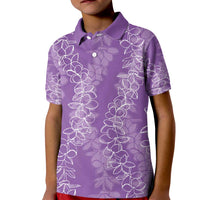 Hawaii Plumeria Lei Kid Polo Shirt Aloha Festive Vibe - Violet LT7 Kid Violet - Polynesian Pride