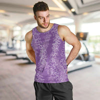 Hawaii Plumeria Lei Men Tank Top Aloha Festive Vibe - Violet