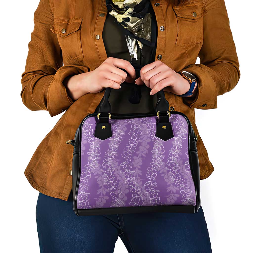 Hawaii Plumeria Lei Shoulder Handbag Aloha Festive Vibe - Violet