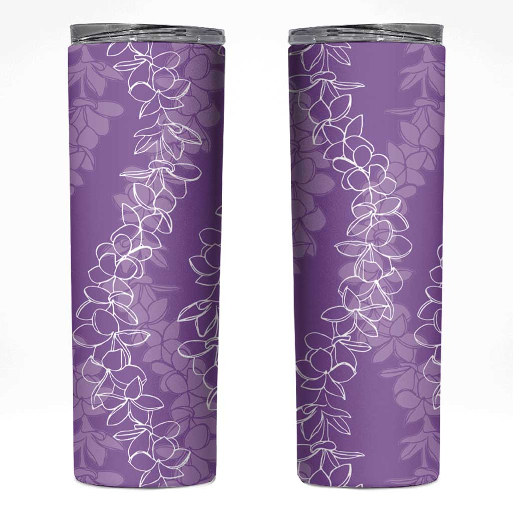 Hawaii Plumeria Lei Skinny Tumbler Aloha Festive Vibe - Violet LT7 Violet - Polynesian Pride