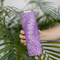 Hawaii Plumeria Lei Skinny Tumbler Aloha Festive Vibe - Violet LT7 - Polynesian Pride