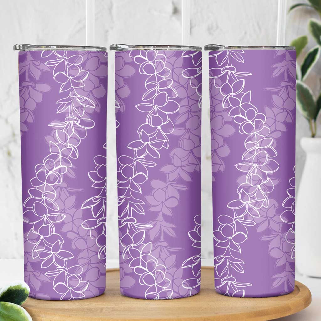 Hawaii Plumeria Lei Skinny Tumbler Aloha Festive Vibe - Violet LT7 - Polynesian Pride