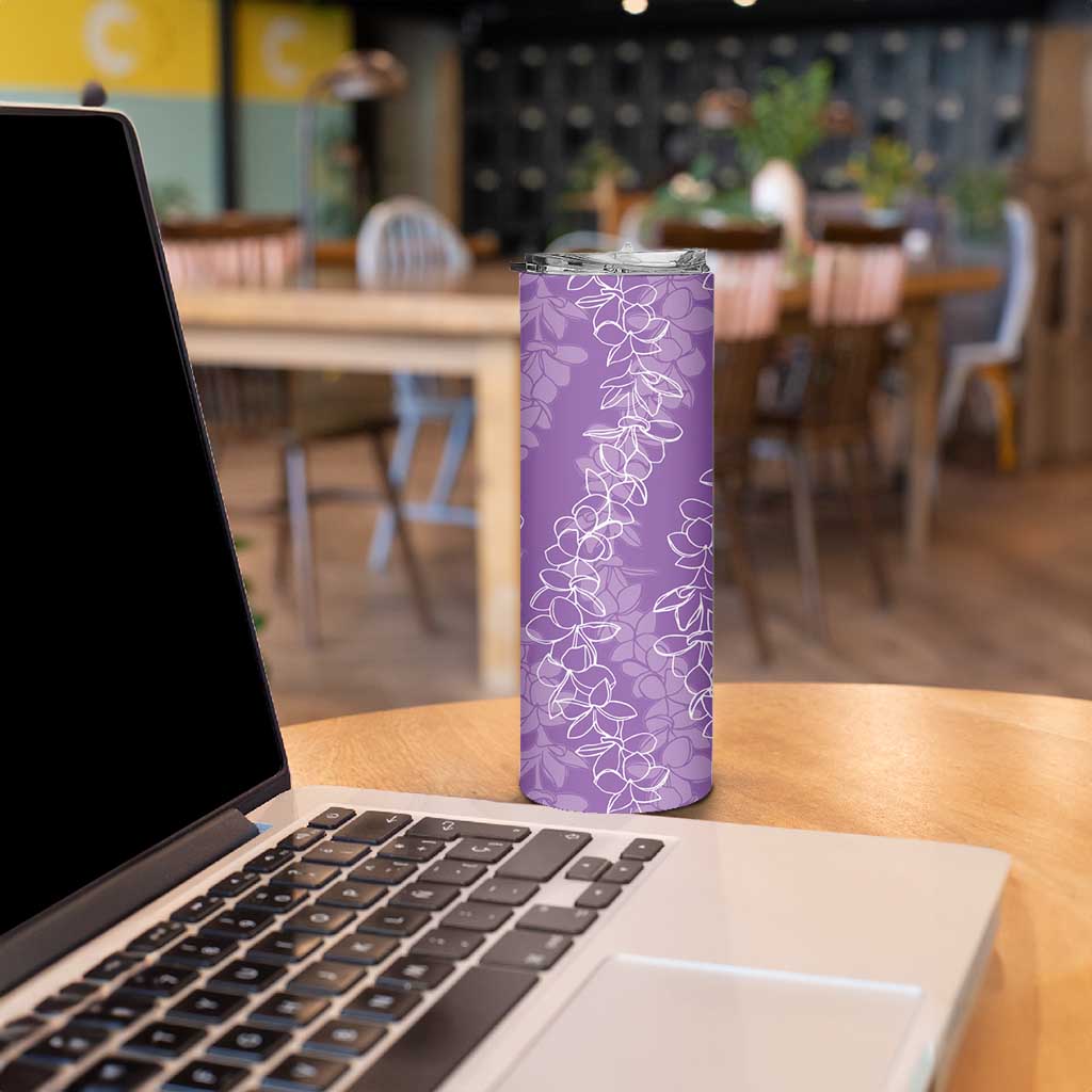 Hawaii Plumeria Lei Skinny Tumbler Aloha Festive Vibe - Violet LT7 - Polynesian Pride