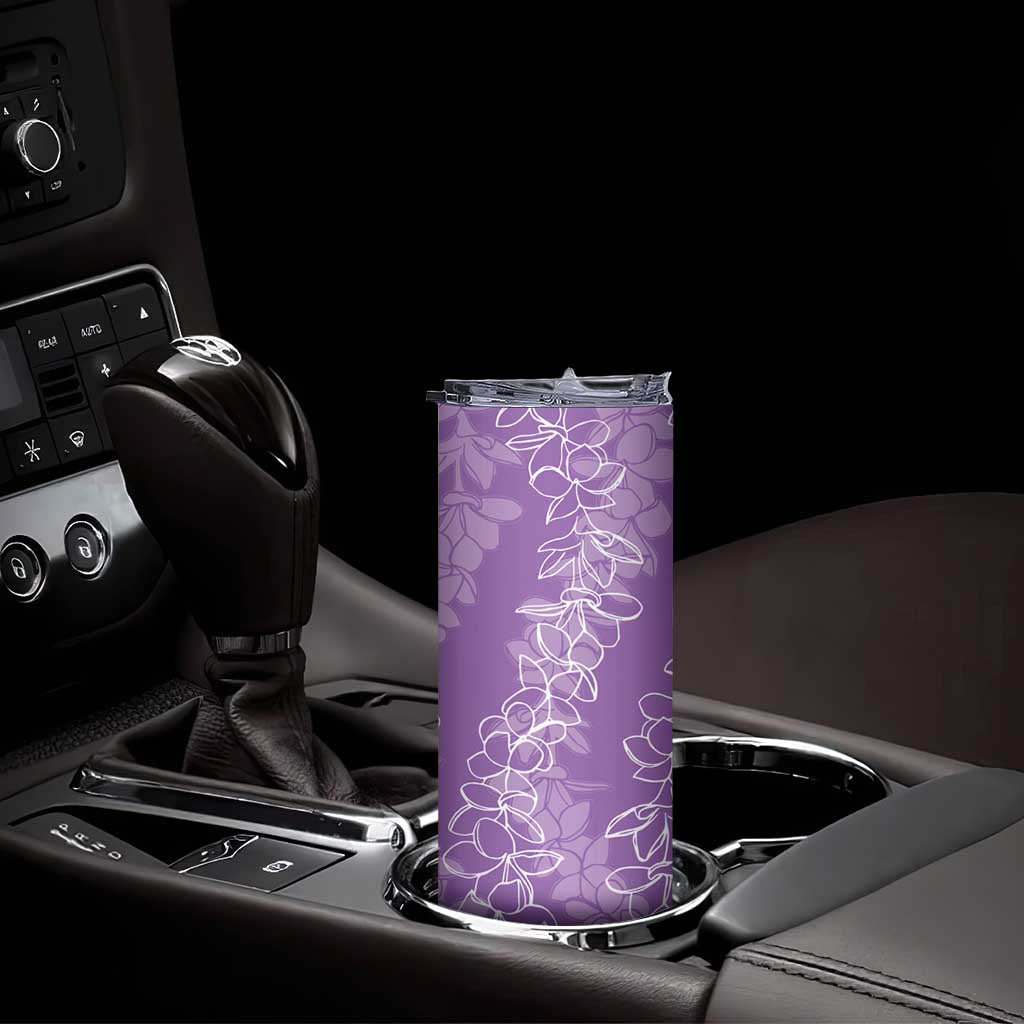 Hawaii Plumeria Lei Skinny Tumbler Aloha Festive Vibe - Violet LT7 - Polynesian Pride