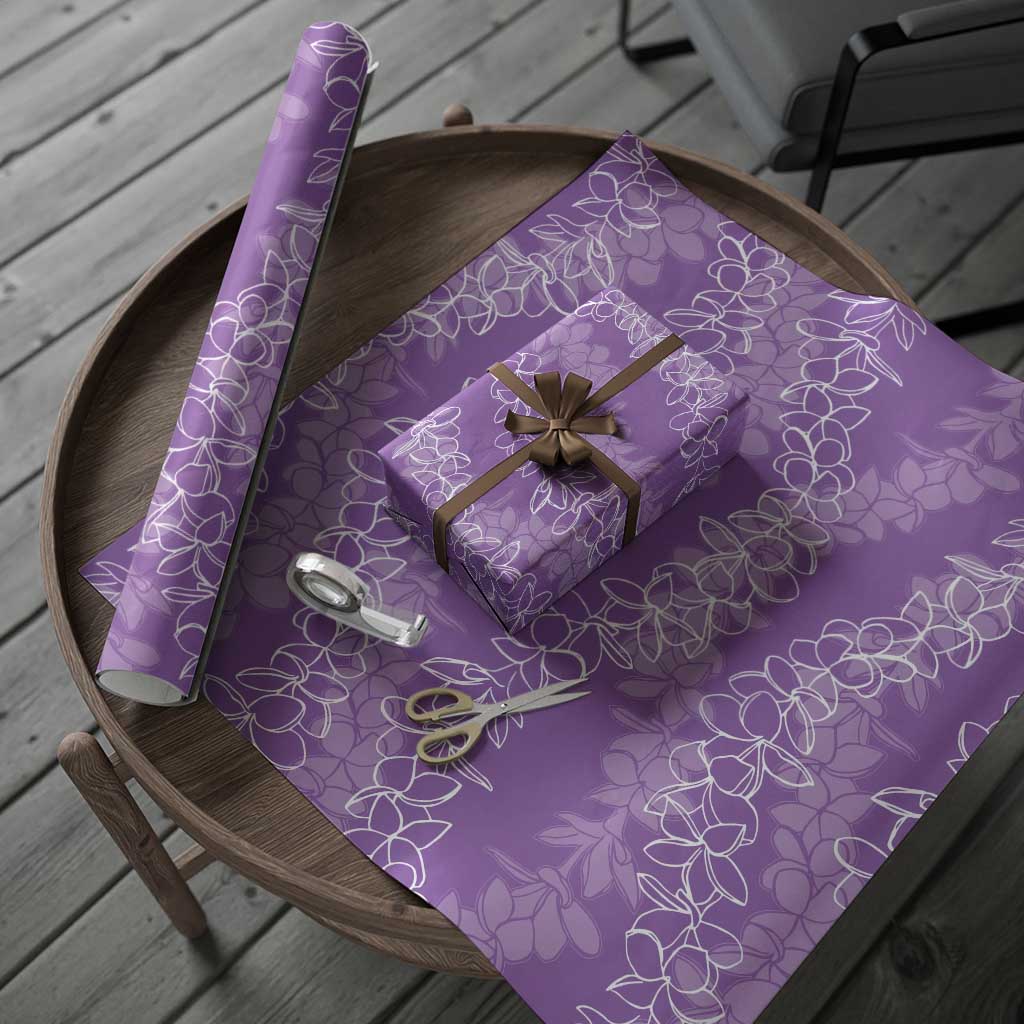 Hawaii Plumeria Lei Wrapping Paper Aloha Festive Vibe - Violet