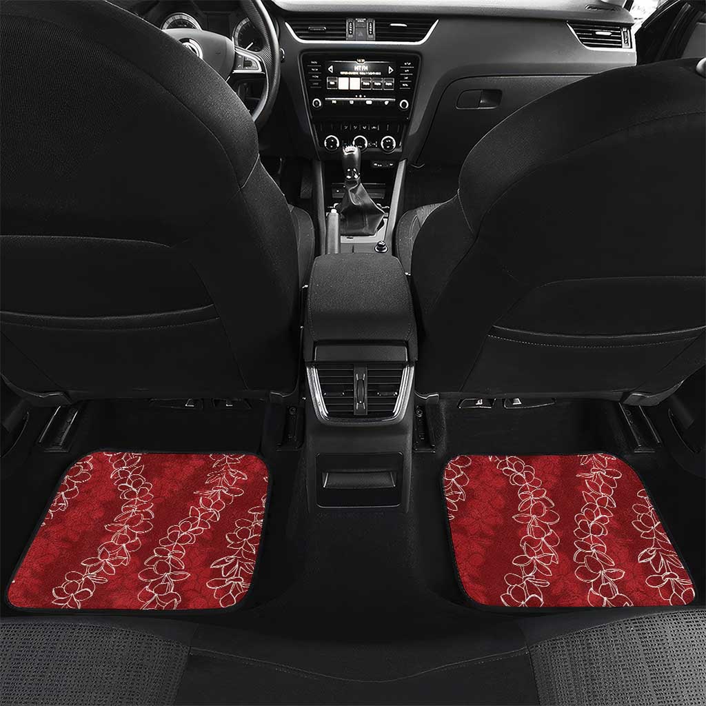 Hawaii Plumeria Lei Car Mats Aloha Festive Vibe - Crimson
