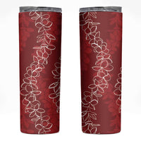 Hawaii Plumeria Lei Skinny Tumbler Aloha Festive Vibe - Crimson LT7 Crimson - Polynesian Pride