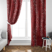 Hawaii Plumeria Lei Window Curtain Aloha Festive Vibe - Crimson