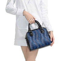 Hawaii Plumeria Lei Shoulder Handbag Aloha Festive Vibe - Navy Blue LT7 - Polynesian Pride