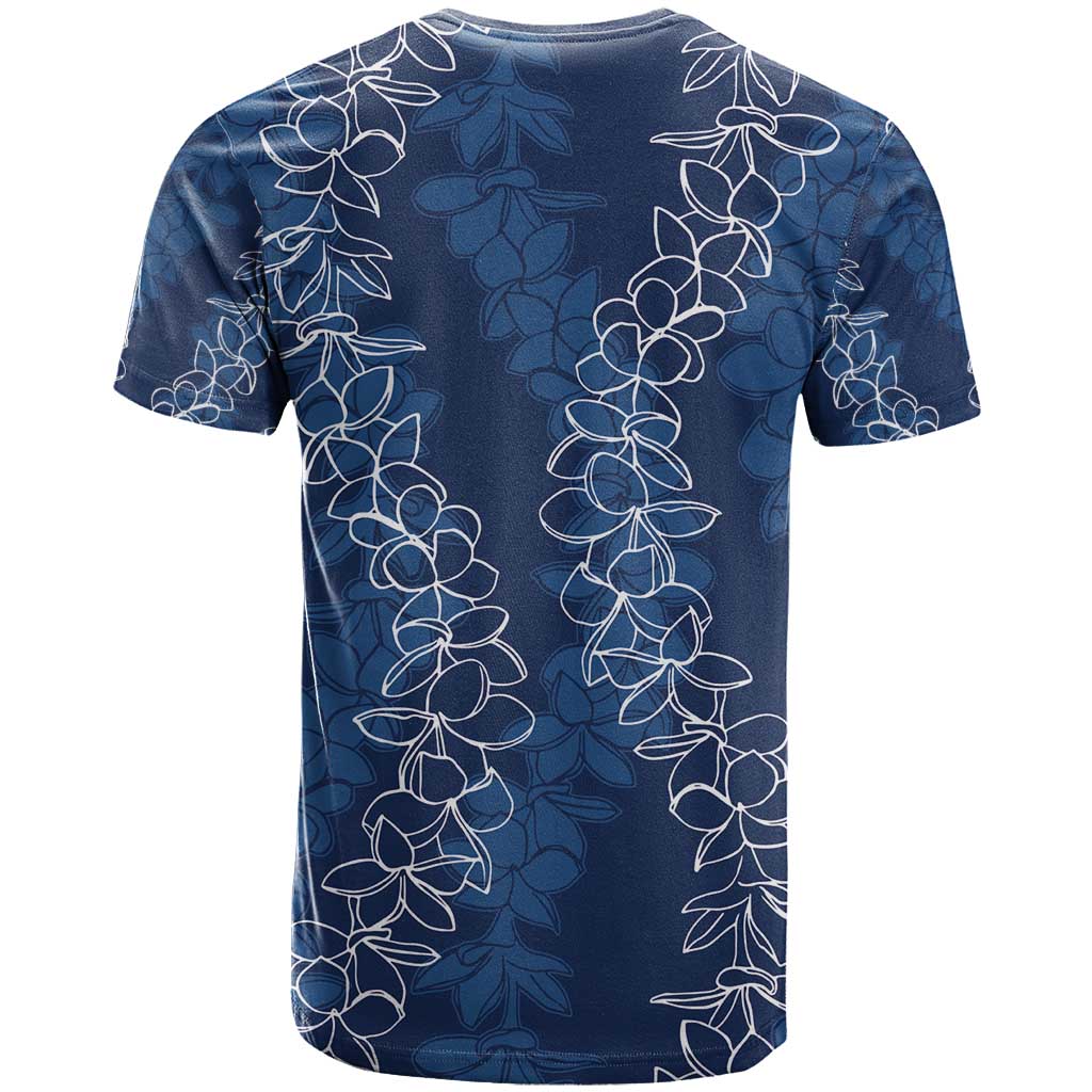 Hawaii Plumeria Lei T Shirt Aloha Festive Vibe - Navy Blue